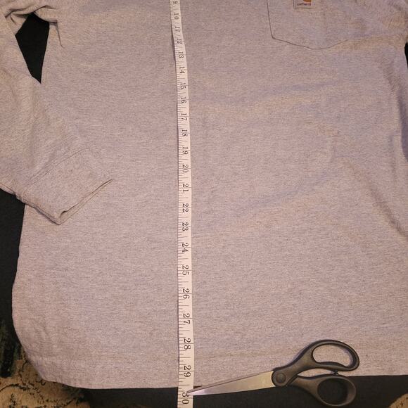 Carhartt Men's Workwear Pocket Long Sleeve Gray T-Shirt Medium Basic Staple - Picture 7 of 8